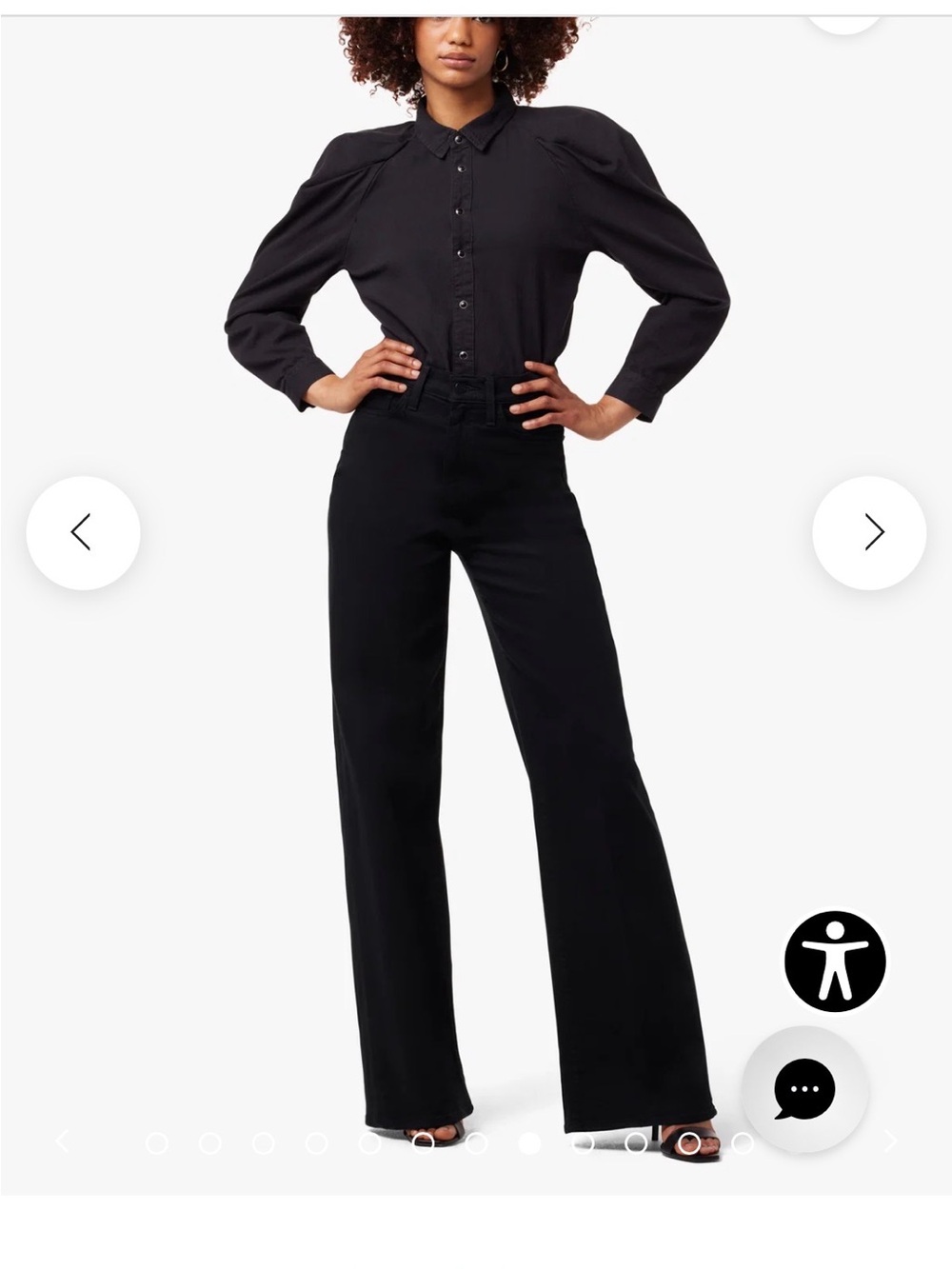 Joe's Jeans MIA Black Coated High-Rise Wide Leg Trousers Sz31
